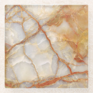 Dessous-de-verre En Verre Marble Majesty : Élégance brillante