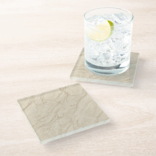Dessous-de-verre En Verre Marbre beige doux Élégant Minimaliste Esthétique m