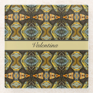 Dessous-de-verre En Verre marbre de style marocain personnalisable