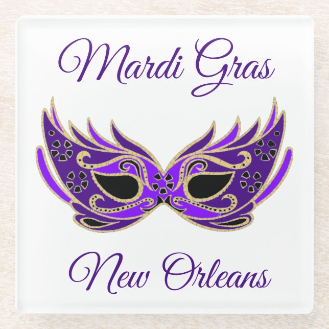 Dessous-de-verre En Verre Mardi Gras New Orleans (Devant)