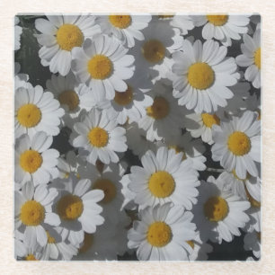 Dessous-de-verre En Verre Marguerite blanche