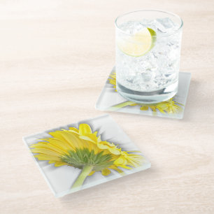 Dessous-de-verre En Verre marguerite jaune