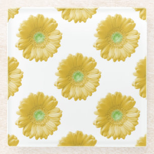 Dessous-de-verre En Verre Marguerite jaune