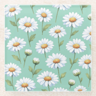Dessous-de-verre En Verre Marguerites aquarelle sur 