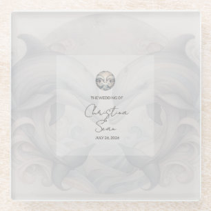 Dessous-de-verre En Verre Mariage moderne Whimsy Dolphin