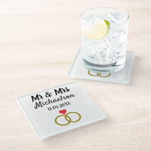 Dessous-de-verre En Verre Mariage personnalisé