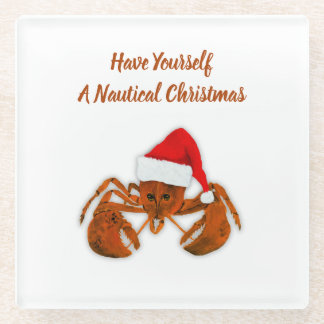 Dessous-de-verre En Verre Maritime Santa Lobster