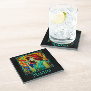 Dessous-de-verre En Verre Martini Art Nouveau