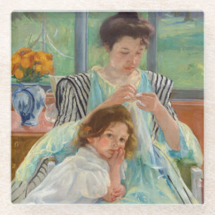 Dessous-de-verre En Verre Mary Cassatt - Jeune mère coudre