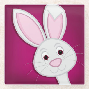 Dessous-de-verre En Verre Masquer le lapin de Pâques