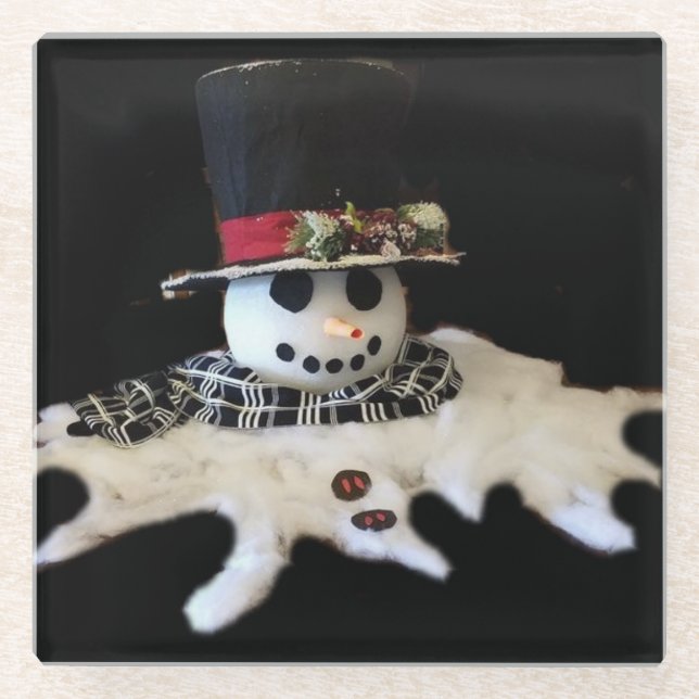 DESSOUS-DE-VERRE EN VERRE **MELING SNOWMAN** DESSOUS DE VERRE (Devant)