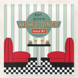Dessous-de-verre En Verre Mère Retro Diner avec Burgers & Bière