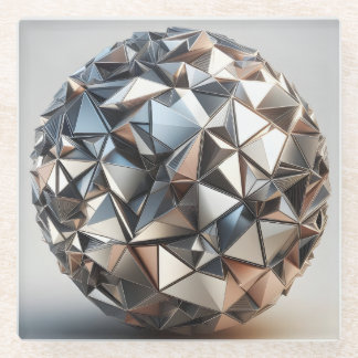 Dessous-de-verre En Verre metal reflections design ball