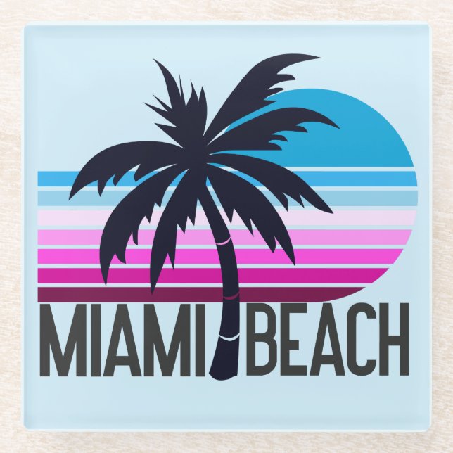 Dessous-de-verre En Verre Miami Beach (Devant)