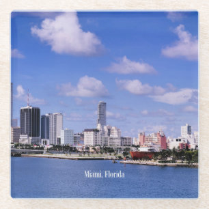 Dessous-de-verre En Verre Miami, Floride Skyline