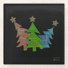 Dessous-de-verre En Verre Mindful Word Art - Coasters