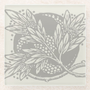 Dessous-de-verre En Verre minimalisme floral Art nouveau