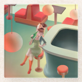 Dessous-de-verre En Verre Miss Meow - Late Night Bar Series