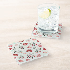 Dessous-de-verre En Verre Mistletoe Kisses