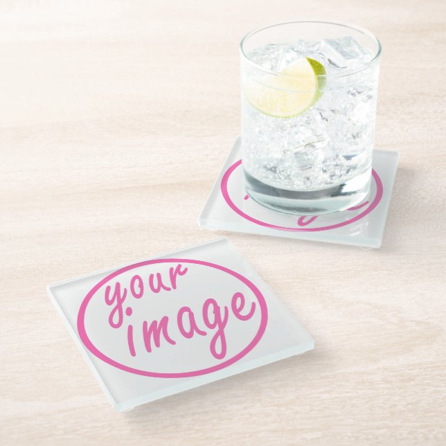 Dessous-de-verre En Verre Modèle photo d'image personnalisable simple (Incliné)