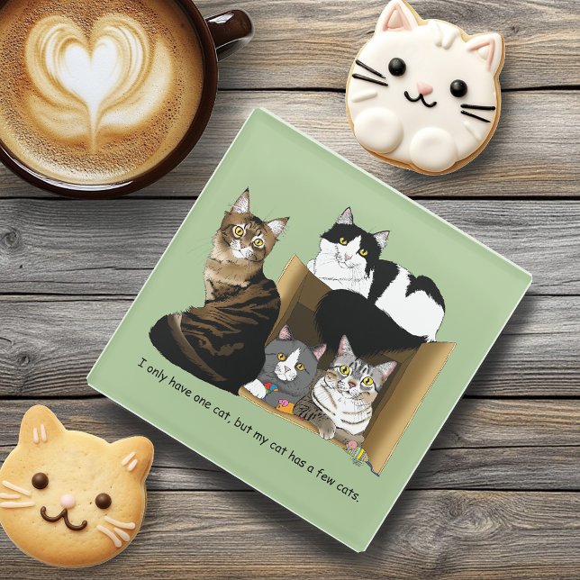 Dessous-de-verre En Verre Mon chat a des chats (Créateur téléchargé)