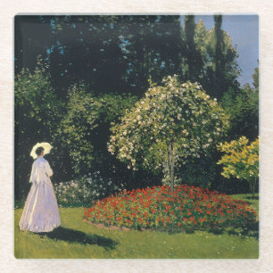 Dessous-de-verre En Verre Monet - Femme dans le jardin