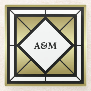 Dessous-de-verre En Verre Monogramme