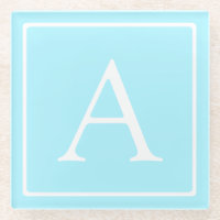 Monogramme bleu ciel simple
