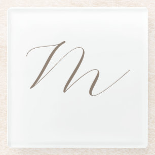 Dessous-de-verre En Verre Monogramme calligraphie Plaque unique moderne