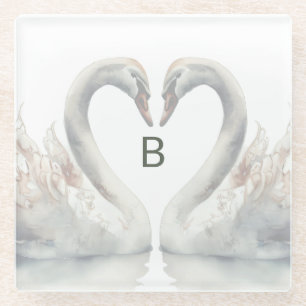 Dessous-de-verre En Verre Monogramme de cygne