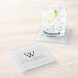 Dessous-de-verre En Verre Monogramme de maison familiale