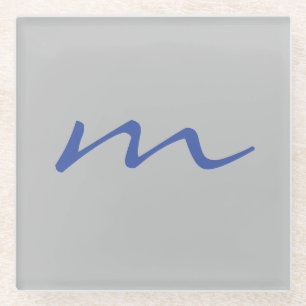 Dessous-de-verre En Verre monogramme moderne tendance gris professionnel