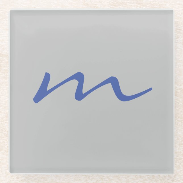 Dessous-de-verre En Verre monogramme moderne tendance gris professionnel (Devant)