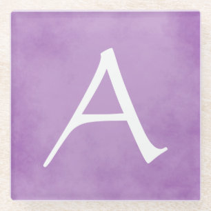 Dessous-de-verre En Verre Monogramme pourpre assez personnalisé