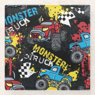 Dessous-de-verre En Verre Monster Car : Abstrait Motif enfant