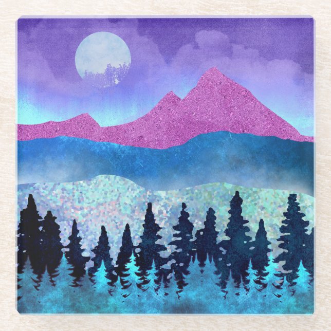 Dessous-de-verre En Verre Monts Amethyst Mist (Devant)