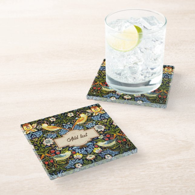 Dessous-de-verre En Verre Morris - MODÈLE Thief aux fraises (Incliné)