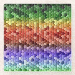 Dessous-de-verre En Verre Mosaïque Arc-en-Ciel