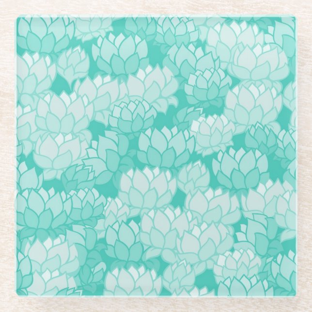 Dessous-de-verre En Verre Motif 2 de Lotus (Devant)