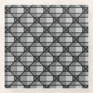 Dessous-de-verre En Verre Motif 3 dimensions gris cool