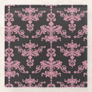 Dessous-de-verre En Verre Motif 5 de damassé
