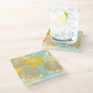 Dessous-de-verre En Verre Motif à fleurs Dahlia esthétique