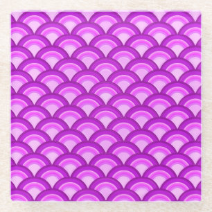 Dessous-de-verre En Verre Motif à vagues Art déco - violet et orchidée
