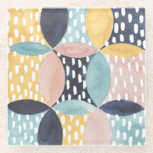 Dessous-de-verre En Verre Motif abstrait de cercle