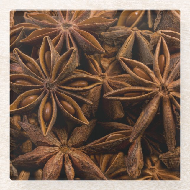 Dessous-de-verre En Verre Motif Anise Stars (Devant)