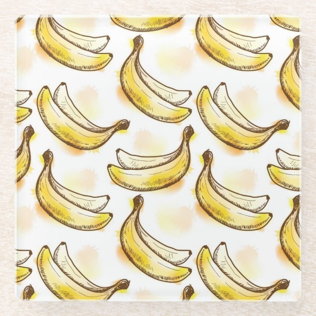 Dessous-de-verre En Verre Motif avec la banane (Devant)
