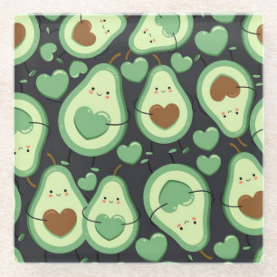 Dessous-de-verre En Verre Motif Avocado