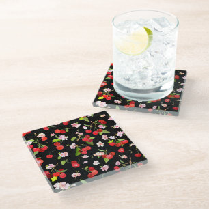 Dessous-de-verre En Verre Motif cerise 2