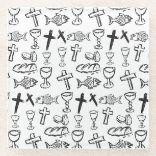 Dessous-de-verre En Verre Motif chrétien