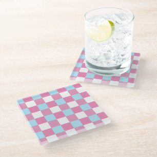 Dessous-de-verre En Verre Motif damier